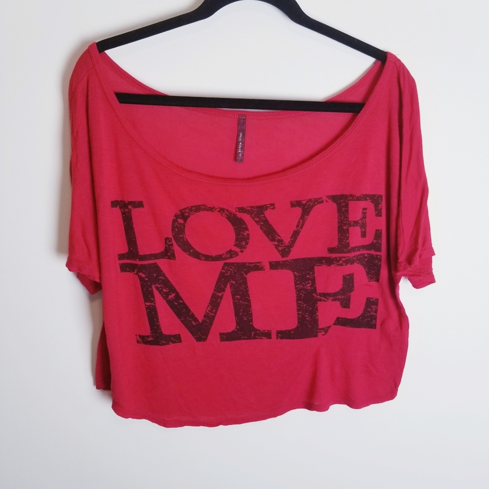 Miss Royal T short sleeve cropped off shoulder top